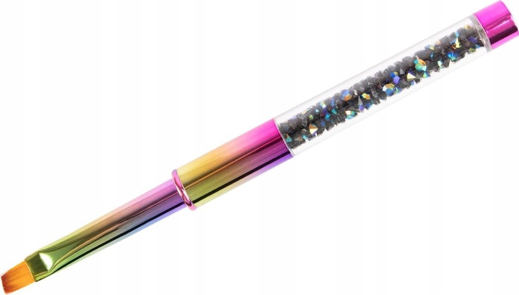 Cosmetics Zone Tęczowy pędzelek do żelu z kryształkami Rainbow #6