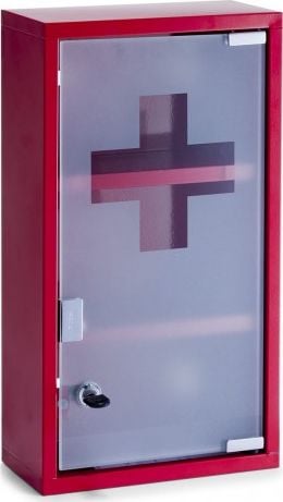 Zeller Szafka na lekarstwa czerwona 12x25x45 cm