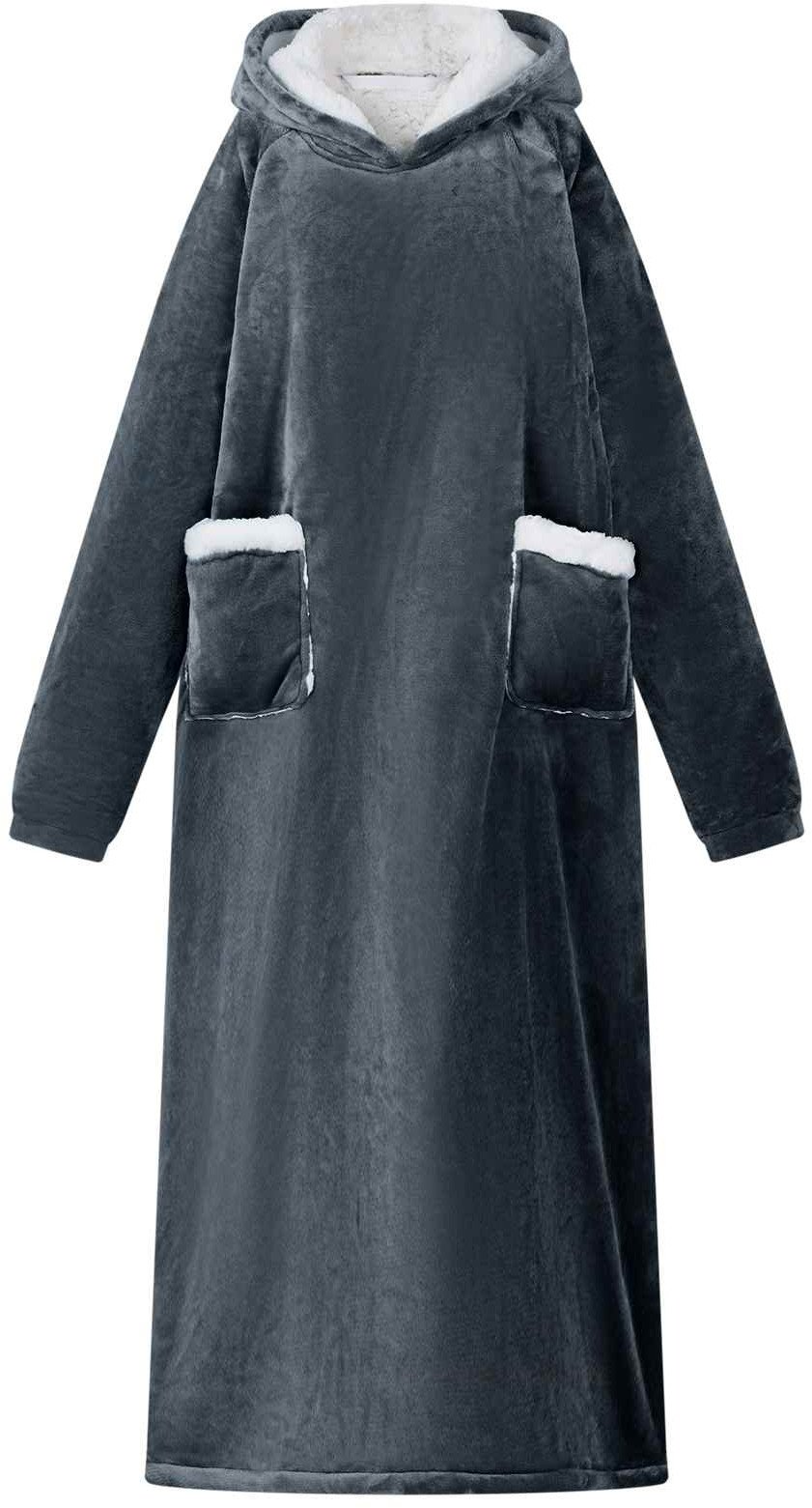 vidaXL Bluza-koc Granatowy fleece i flanela