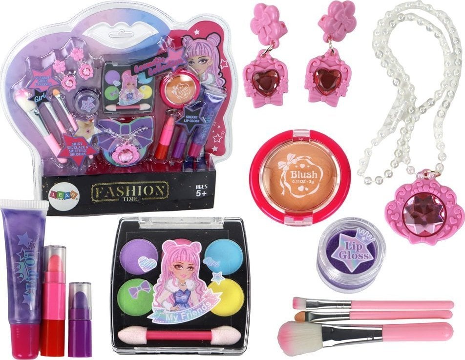 LeanToys Zestaw Piękności Kosmetyki Do Makijażu Biżuteria 18 El.