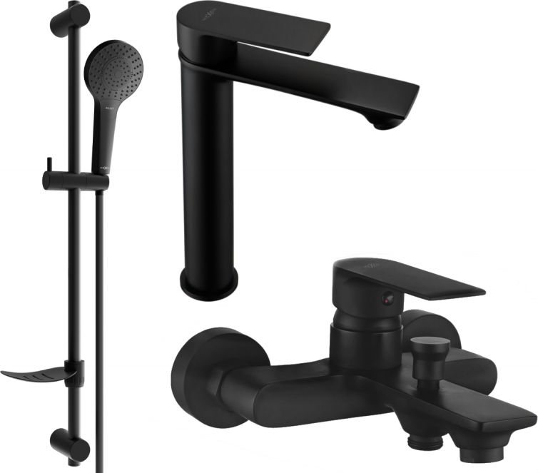 Mexen Mexen Royo DF05 zestaw wannowy, czarny - 72213DF05-70