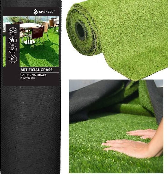 Springos Sztuczna trawa 4 m na taras balkon miękka 20 mm UNIWERSALNY