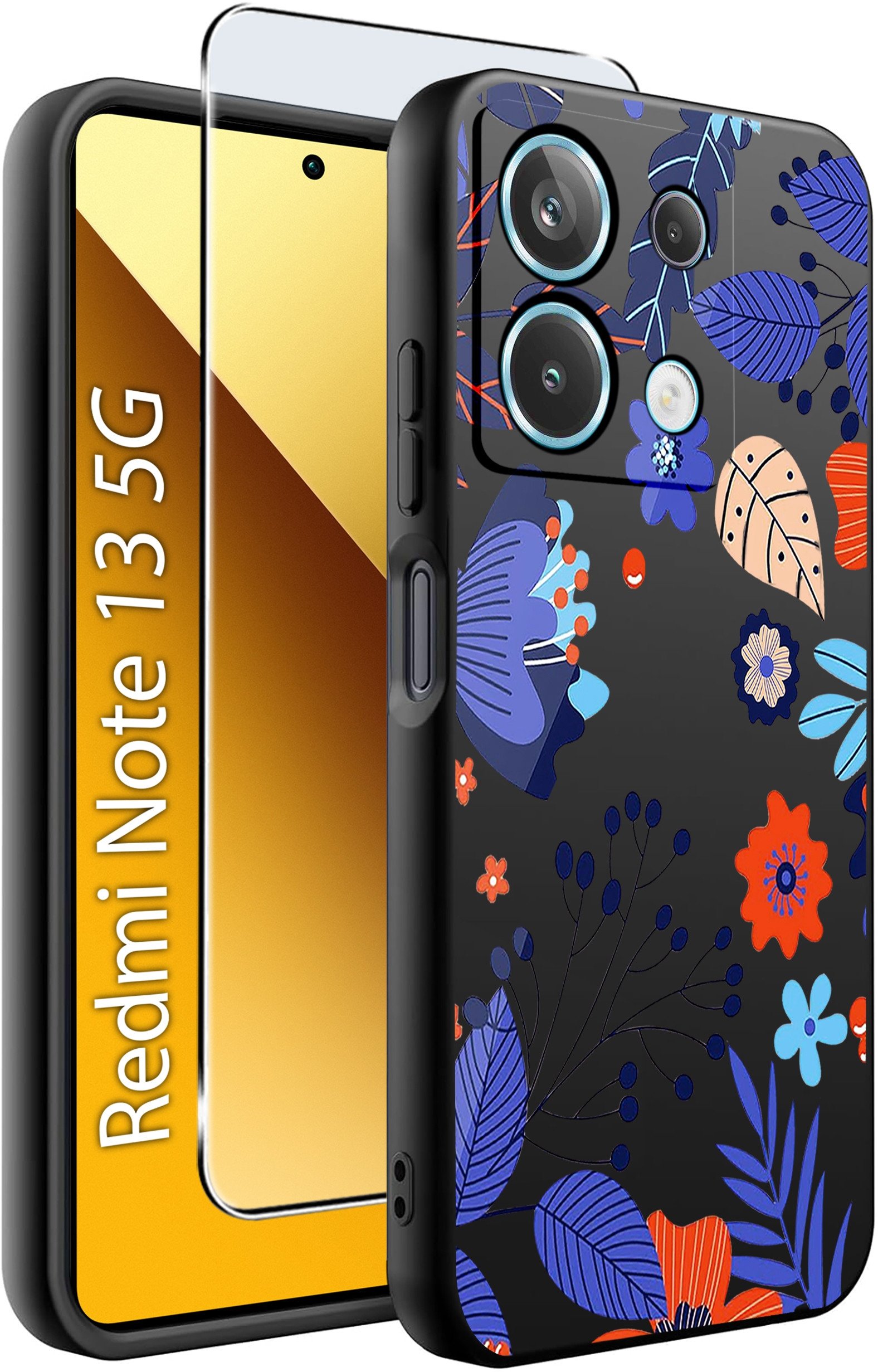 ETUI do Xiaomi Redmi Note 13 5G WZORY |SILIKONOWE MATT CASE +SZKŁO 9H