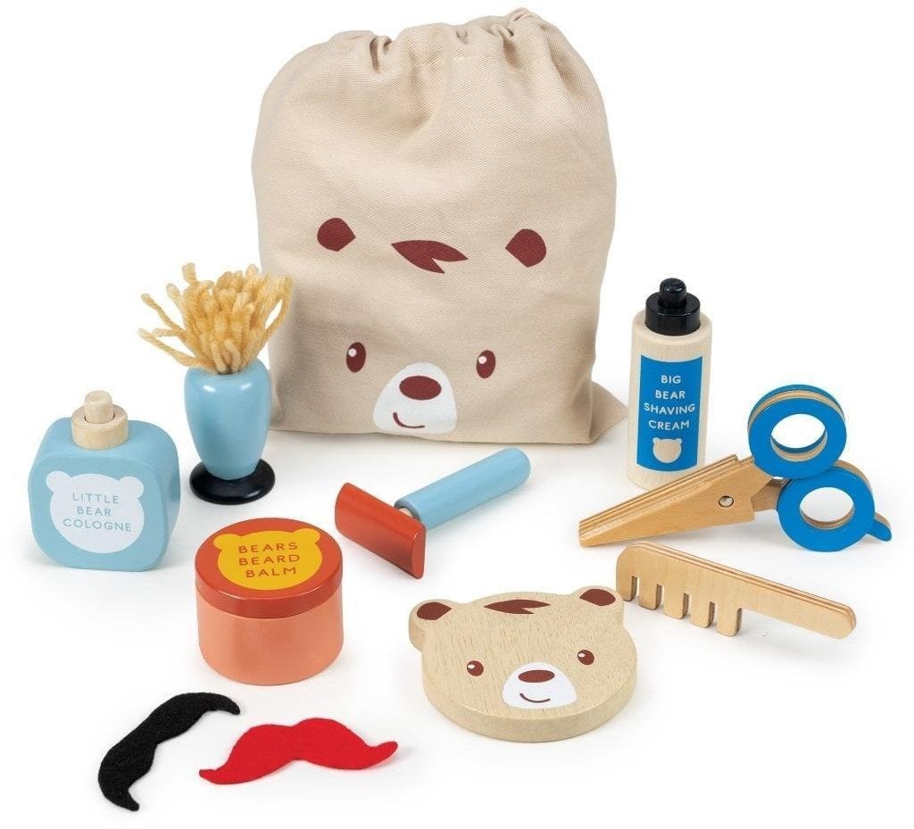 Zestaw barberski drewniany
