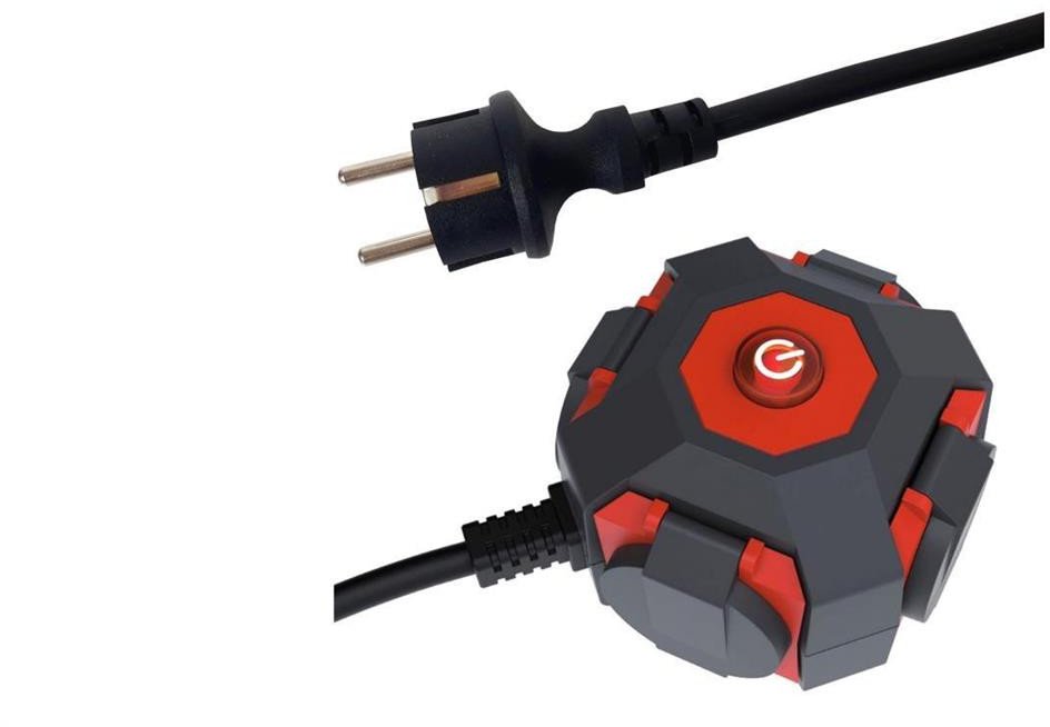 Przedłużacz warsztatowy kostka Outdoor Heavy Duty Power Globe IP44 H07RN-F 3G1,5 mm2, 1,4 m 34103