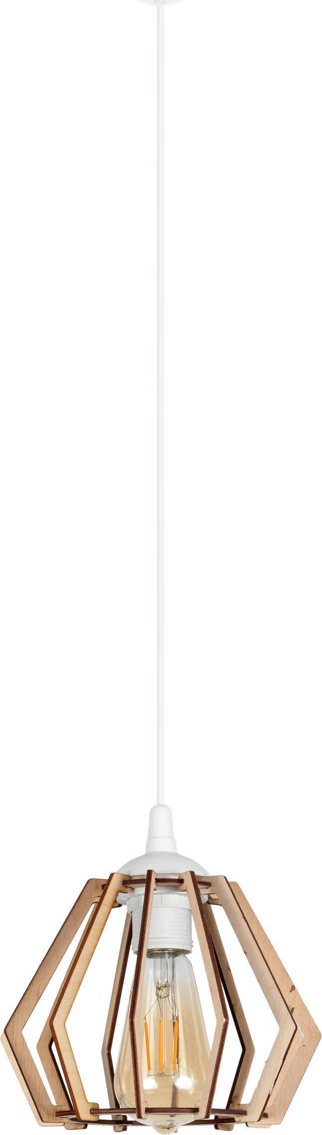 BELIS Lampa sufitowa BERGO żyrandol biały drewno 1 x E27 0006