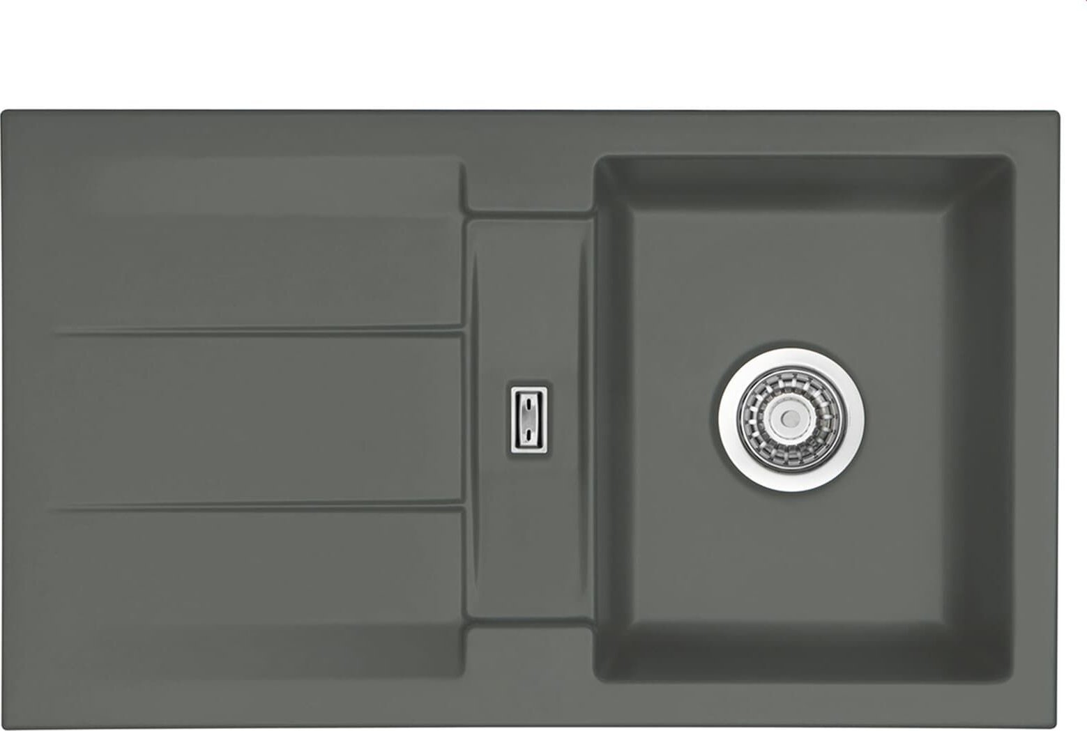 Zlewozmywak SYSTEMCERAM Systemceram Genea 87 Lava, zlewozmywak ceramiczny, korek manualny