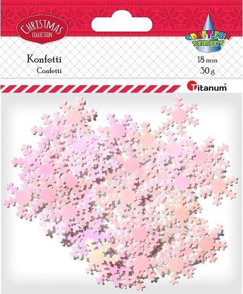 Dekoracja świąteczna Mega Creative Konfetti Płatki śniegu bladoróżowe 30g