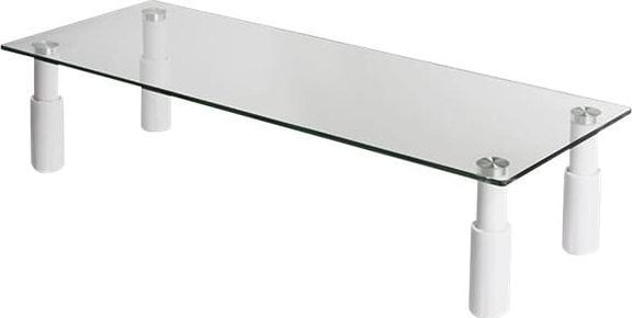 Jobmate Monitorstander hvid m/glasplade