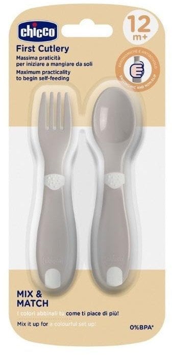 179404 PIERWSZE SZTUĆCE PLASTIKOWE 12M+ SZARE