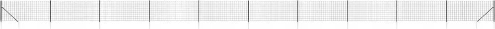 vidaXL Ogrodzenie z siatki, z kotwami, antracytowe, 0,8x25 m