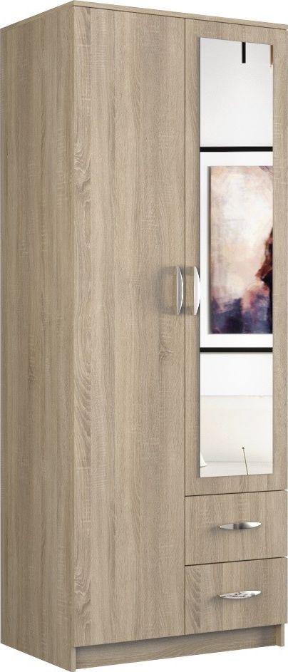 Topeshop SZAFA ROMANA LUSTRO 80cm SONOMA