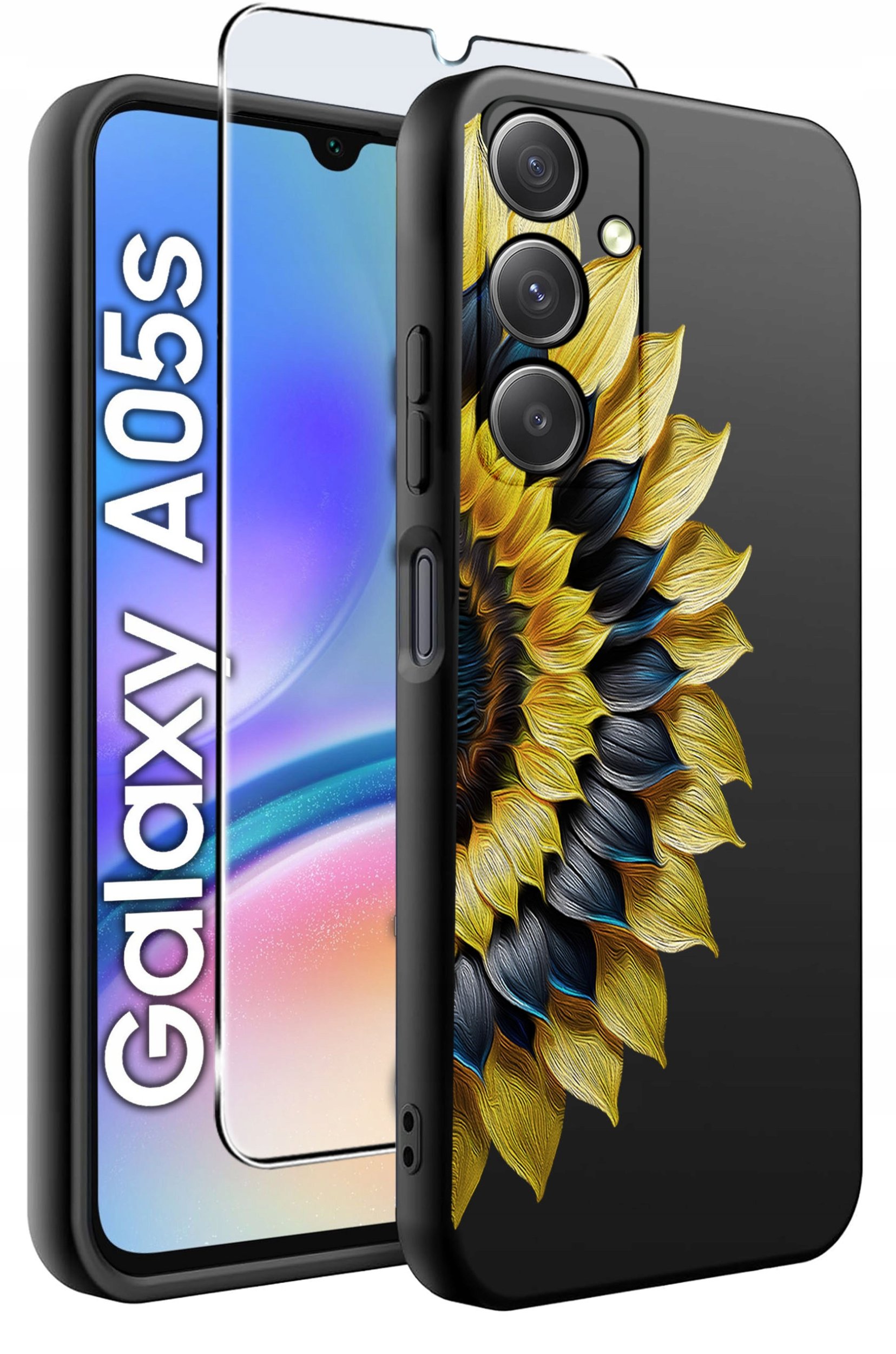 ETUI do Samsung A05s WZORY | SILIKONOWE MATT CASE + SZKŁO 9H