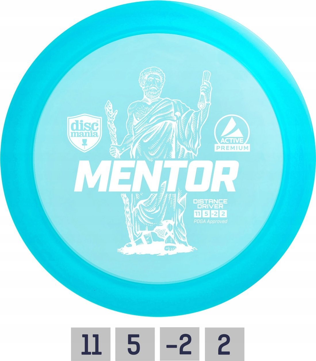 Discmania Discgolf DISCMANIA Distance Driver MENTOR Active Premium Blue 11/5/-2/2