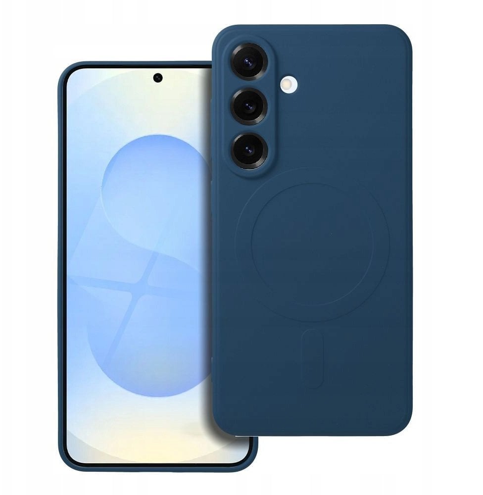Futerał SILICONE MAG COVER kompatybilny z MagSafe do SAMSUNG S25 EDGE niebieski