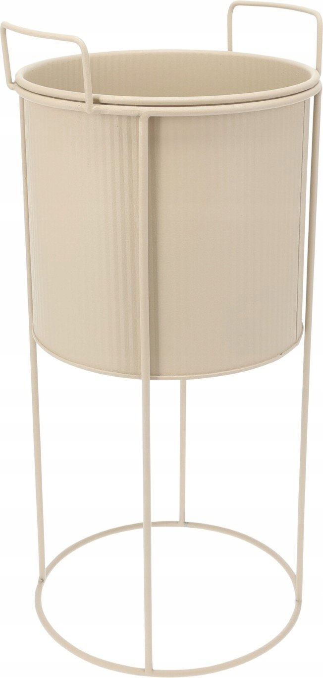 Koopman Doniczka na stojaku metalowa 40x18,5 cm matowa beżowa