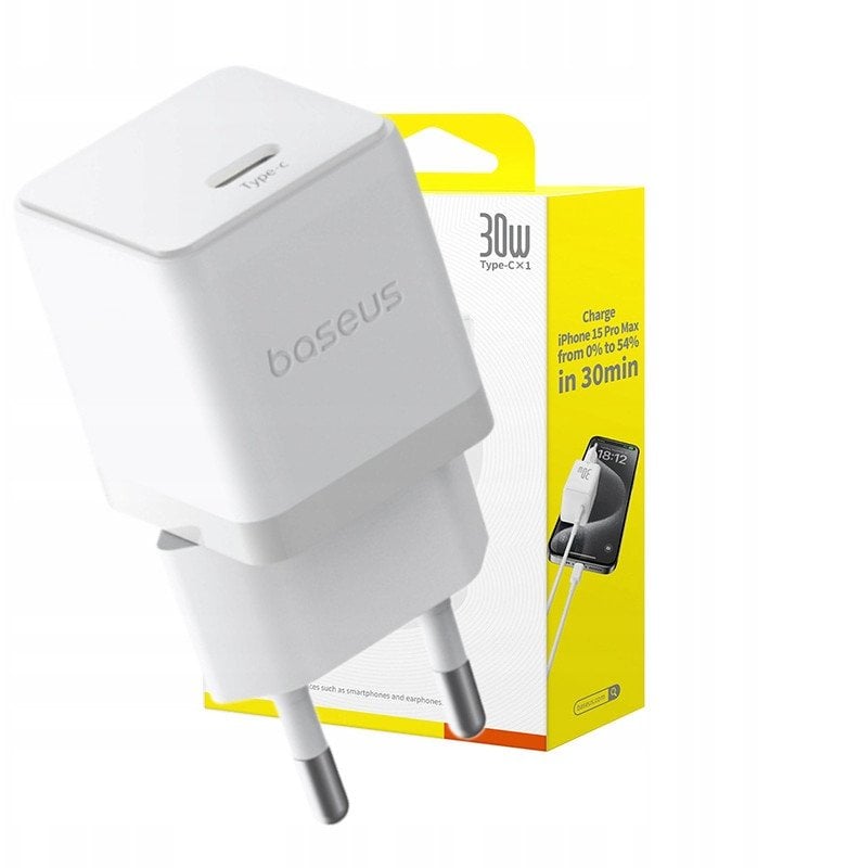 Ładowarka Baseus Ładowarka sieciowa Palm 30W USB-C biała