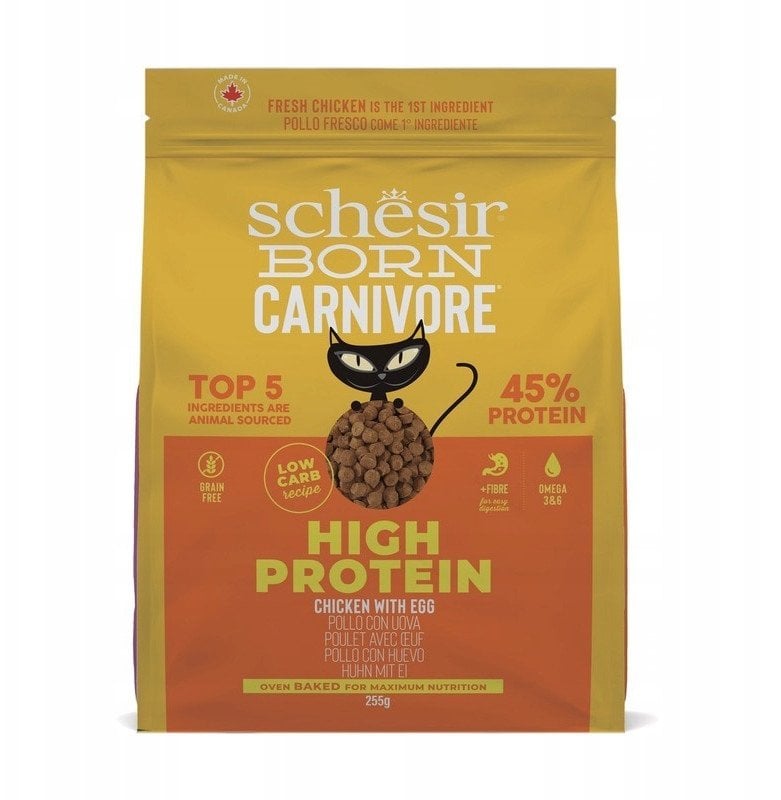 Born Carnivore, karma sucha, dla kot�w doros�ych, kurczak z jajkiem, 255 g, worek