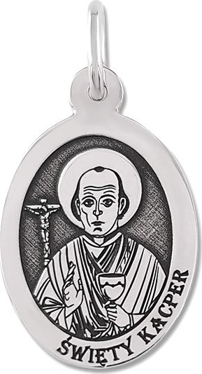 WĘC - Twój Jubiler Medalik srebrny z wizerunkiem Św. Kacpra