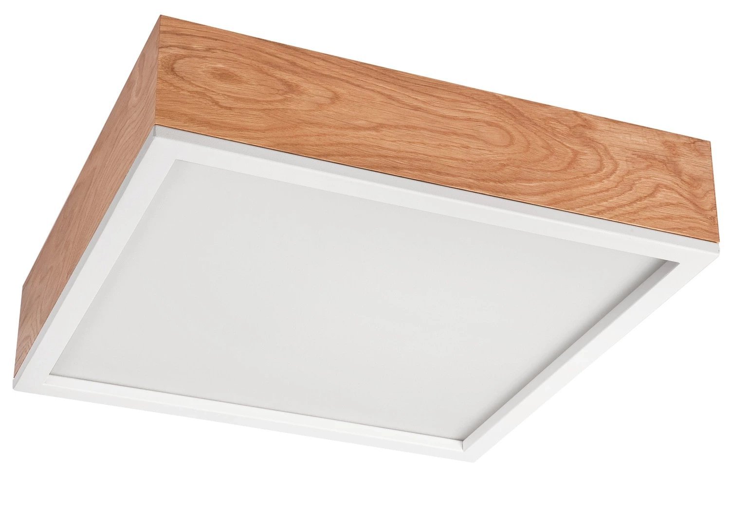 Lamkur Oak Square 49038 plafon lampa sufitowa 4x15W E27 dąb/biały