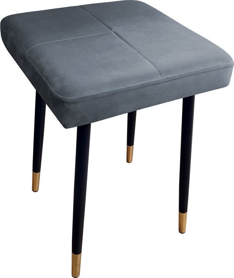 Atos Taboret SQUARE 2 BL VELVET ciemno szary