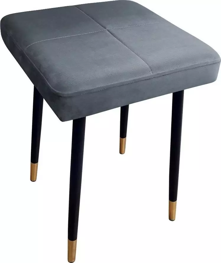 Atos Taboret SQUARE 2 BL VELVET ciemno szary