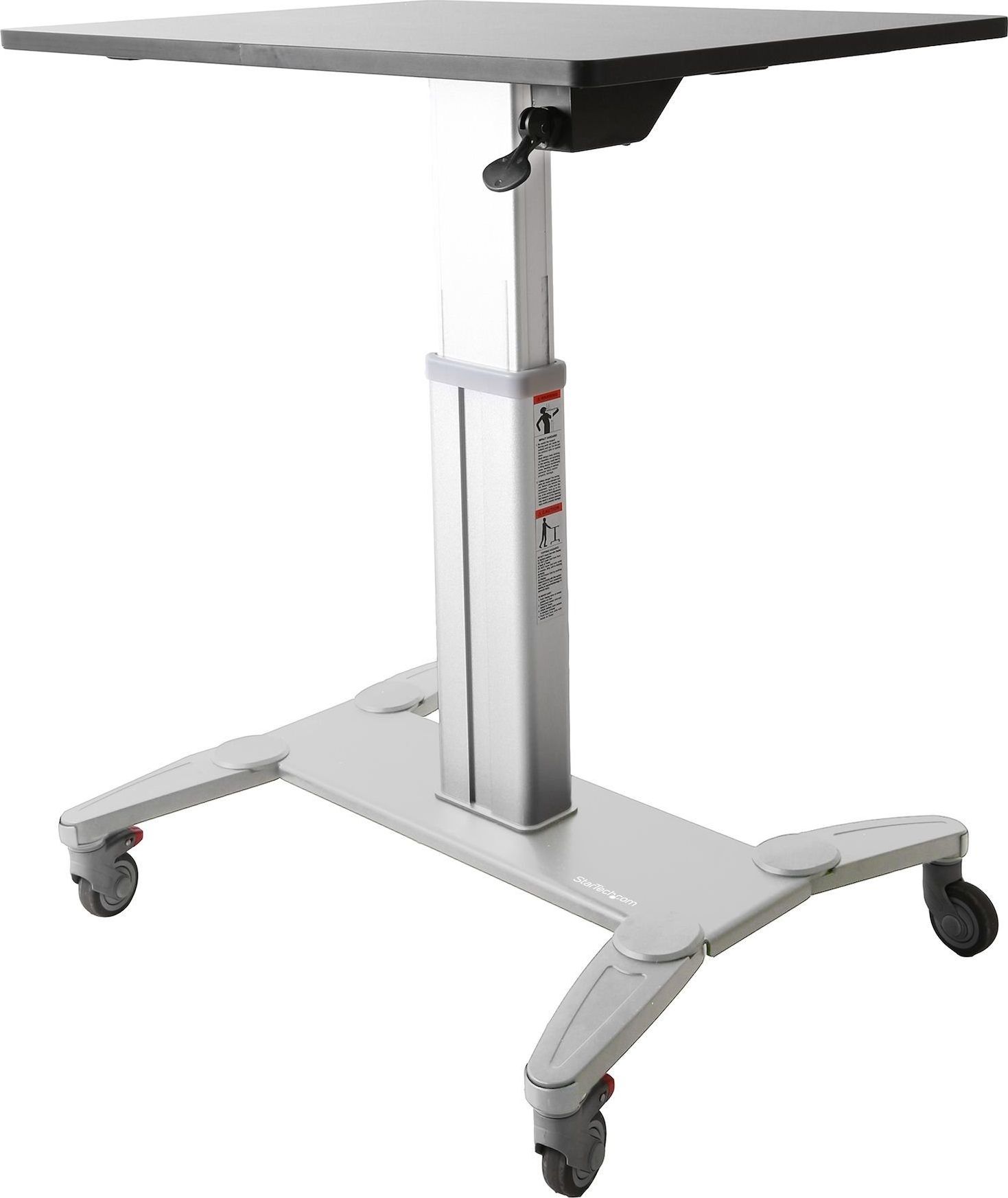 StarTech Mobile Sit Stand Workstation Czarno-Srebrne 80 cmx60 cm