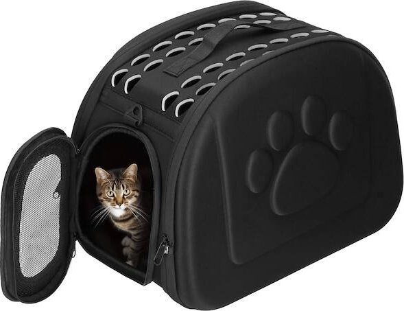 Springos Transporter dla kota królika psa do 10 kg 20 x 35 x 20 cm torba transportowa rozm. M czarna UNIWERSALNY
