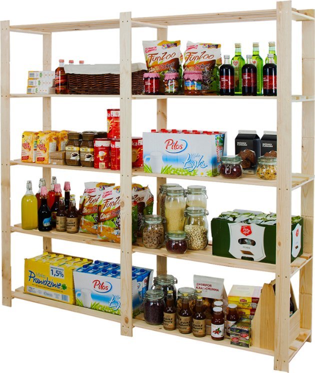 Wamar-Sosenka Regał na książki drewniany B02R 170x170x28 5 półek Naturalny