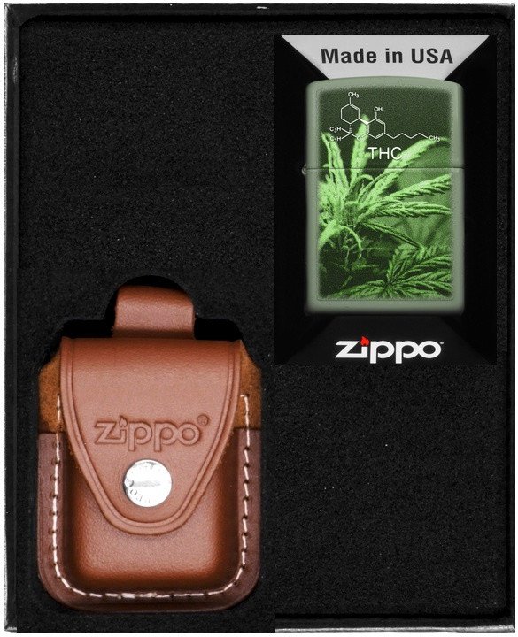 Zestaw ZIPPO Zapalniczka THC CANNABIS DESIGN Prezentowy No4