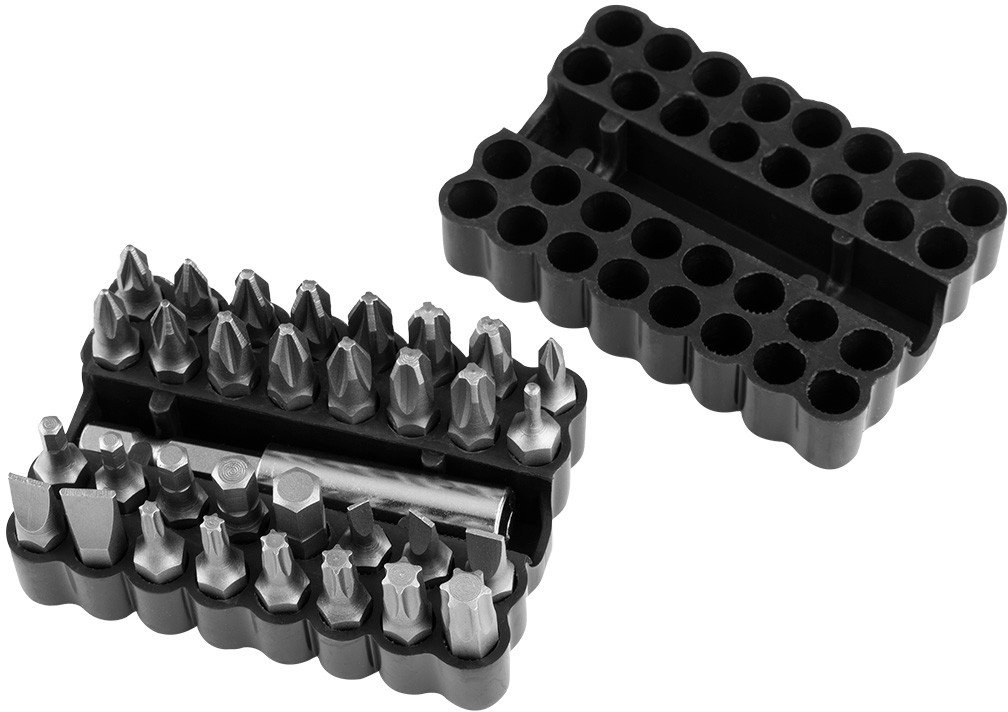 Zestaw bitów 25 mm, z uchwytem magnetycznym 60 mm, 33 szt.