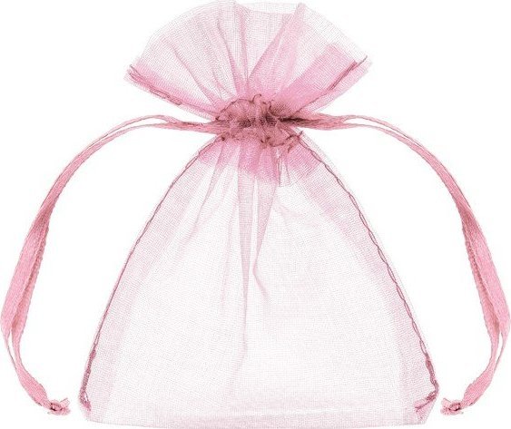 PartyDeco Woreczki z organzy ozdobne na prezent różowe 10szt