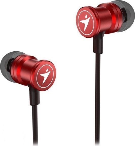 Słuchawki Genius Genius HS-M316, słuchawki z mikrofonem, bez regulacji głośności na przewodzie, czerwona, 2.0, douszne, 3.5 mm jack