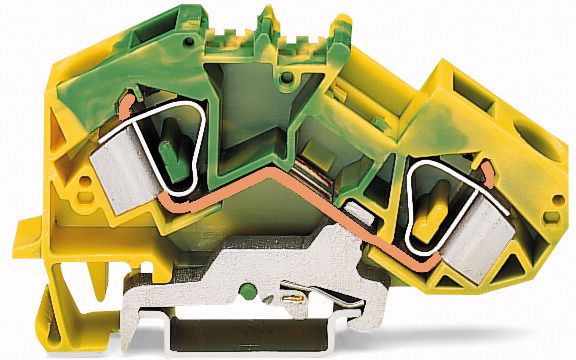 Wago Złączka szynowa PE 2-przewodowa 16mm2 żółto-zielona (783-607)