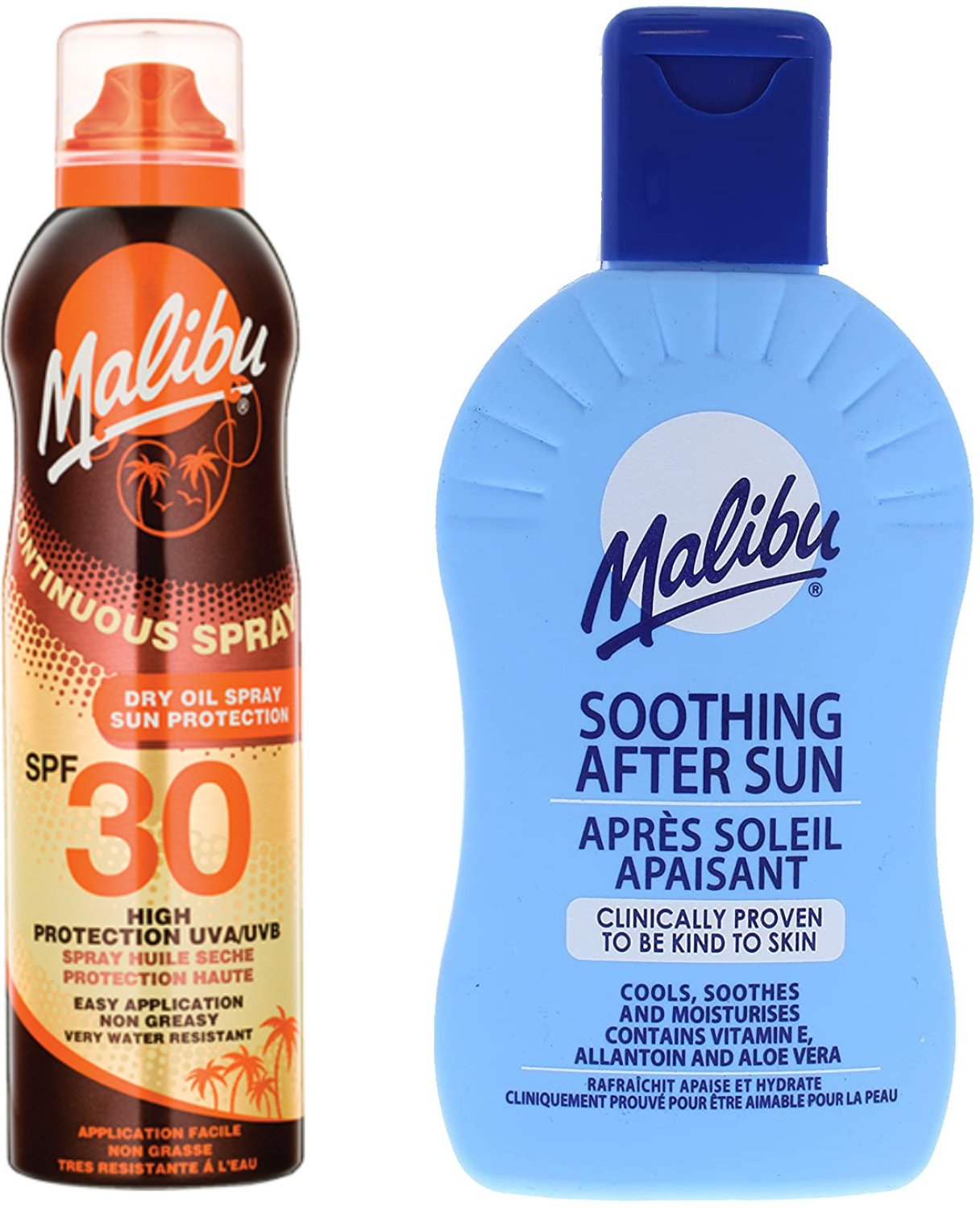 Malibu SPF30 Balsam Ochronny W Aerozolu 175ml + Balsam Po Opalaniu 200ml