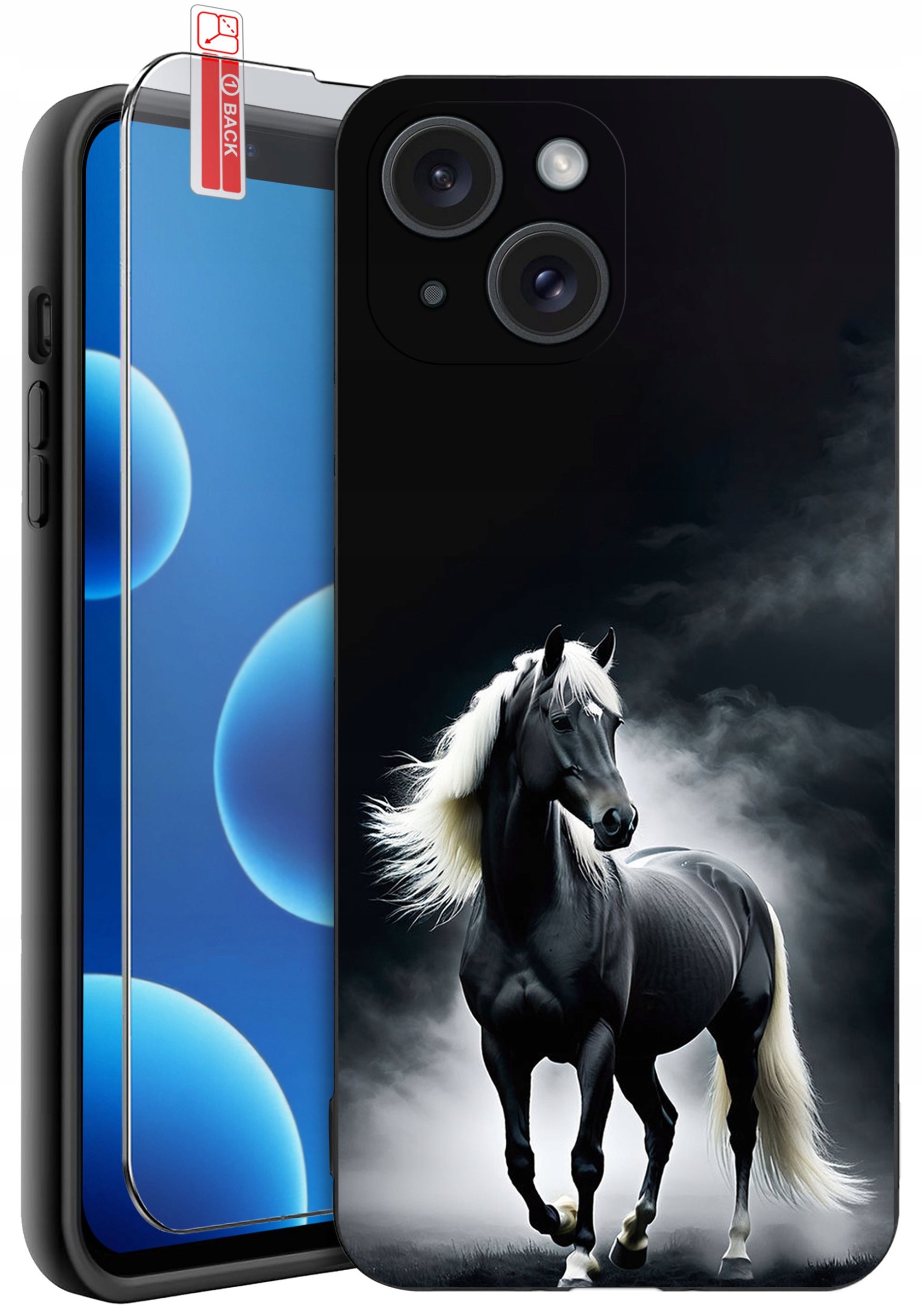 ETUI do iPhone 13 | 14 | WZORY | SILIKONOWE MATT CASE + SZKŁO 9H