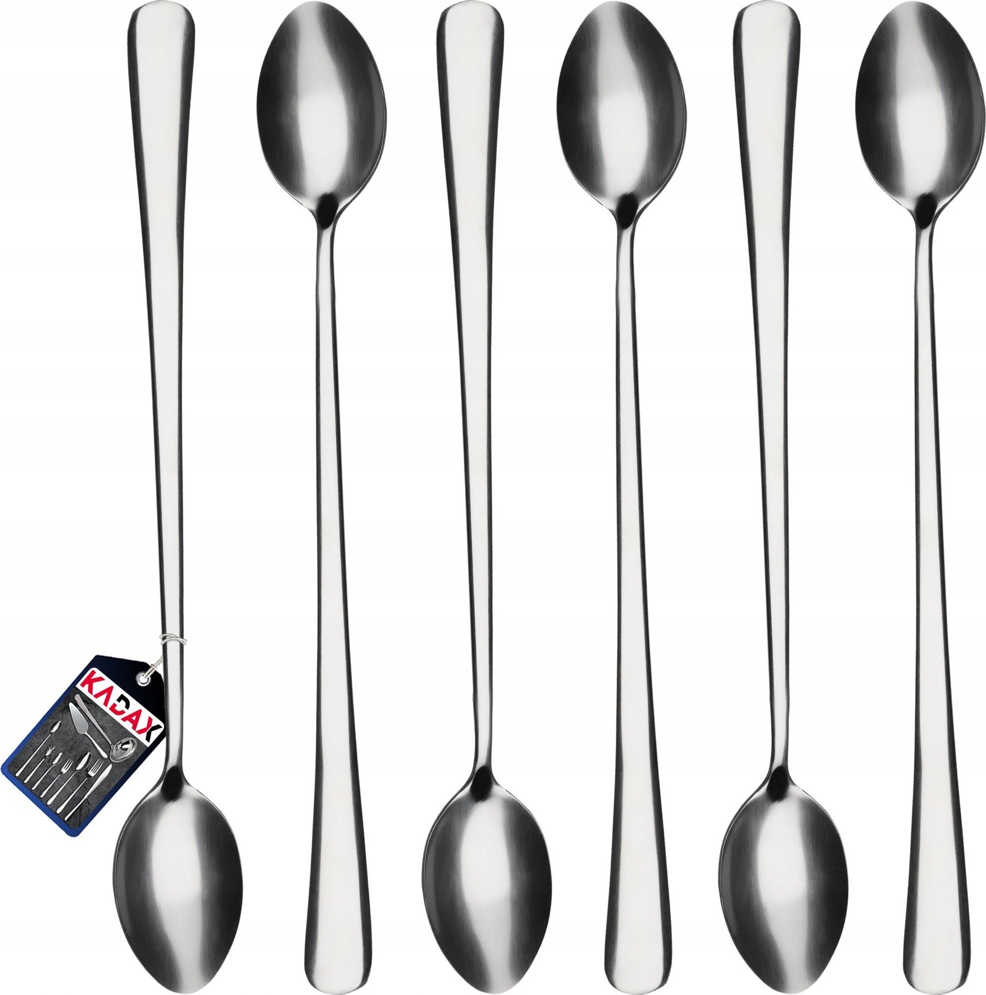 Kadax Łyżeczki Do Kawy Latte Deserów Długie Zestaw 6 szt