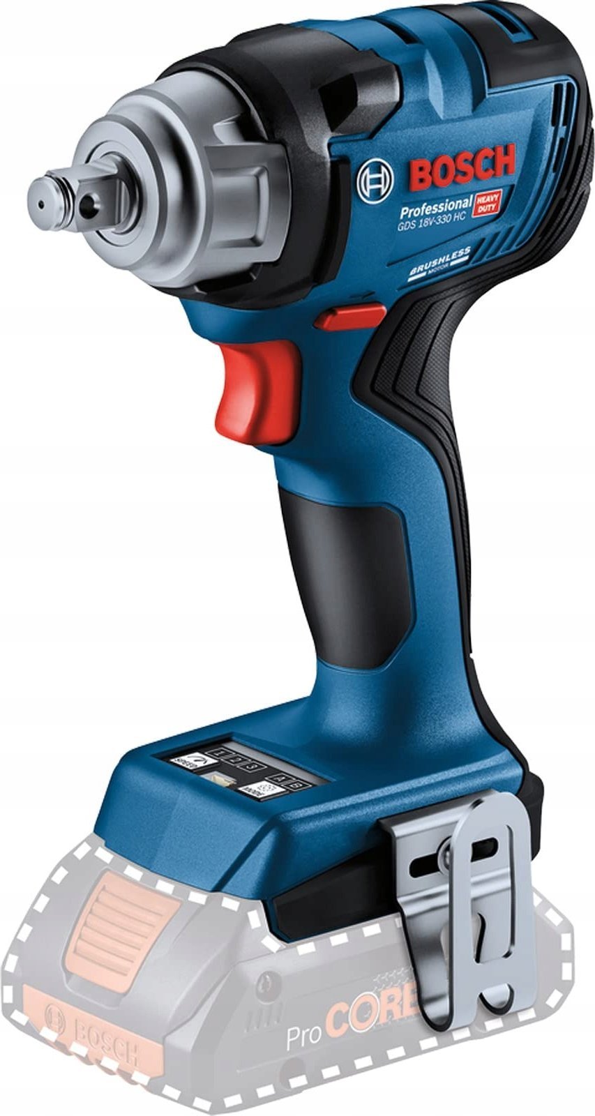 Bosch GDS 18V-330 HC PROFESSIONAL, Impact wrench, Black, Blue, Red, 1/2", 2800 RPM, 560 N·m, 1200 RPM - SOLO