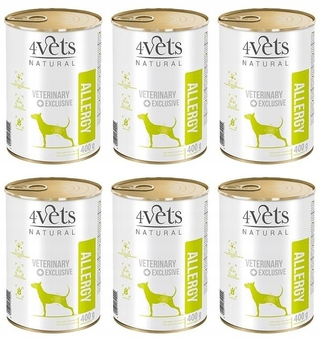 Mokra karma weterynaryjna dla psa z alergią 4Vets Natural Allergy 6 x 400 g