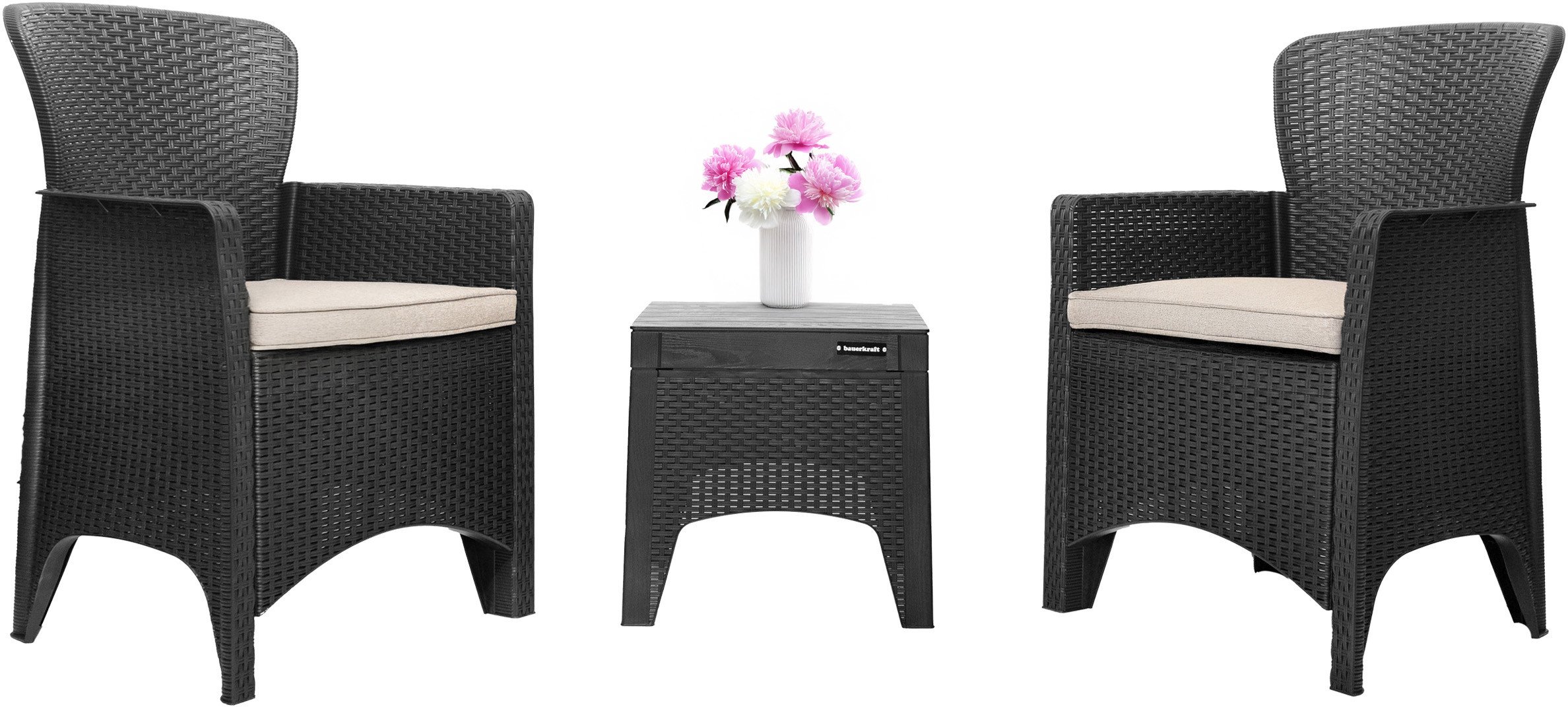 Zestaw mebli ogrodowych komplet fotele stolik technorattan taras ogród