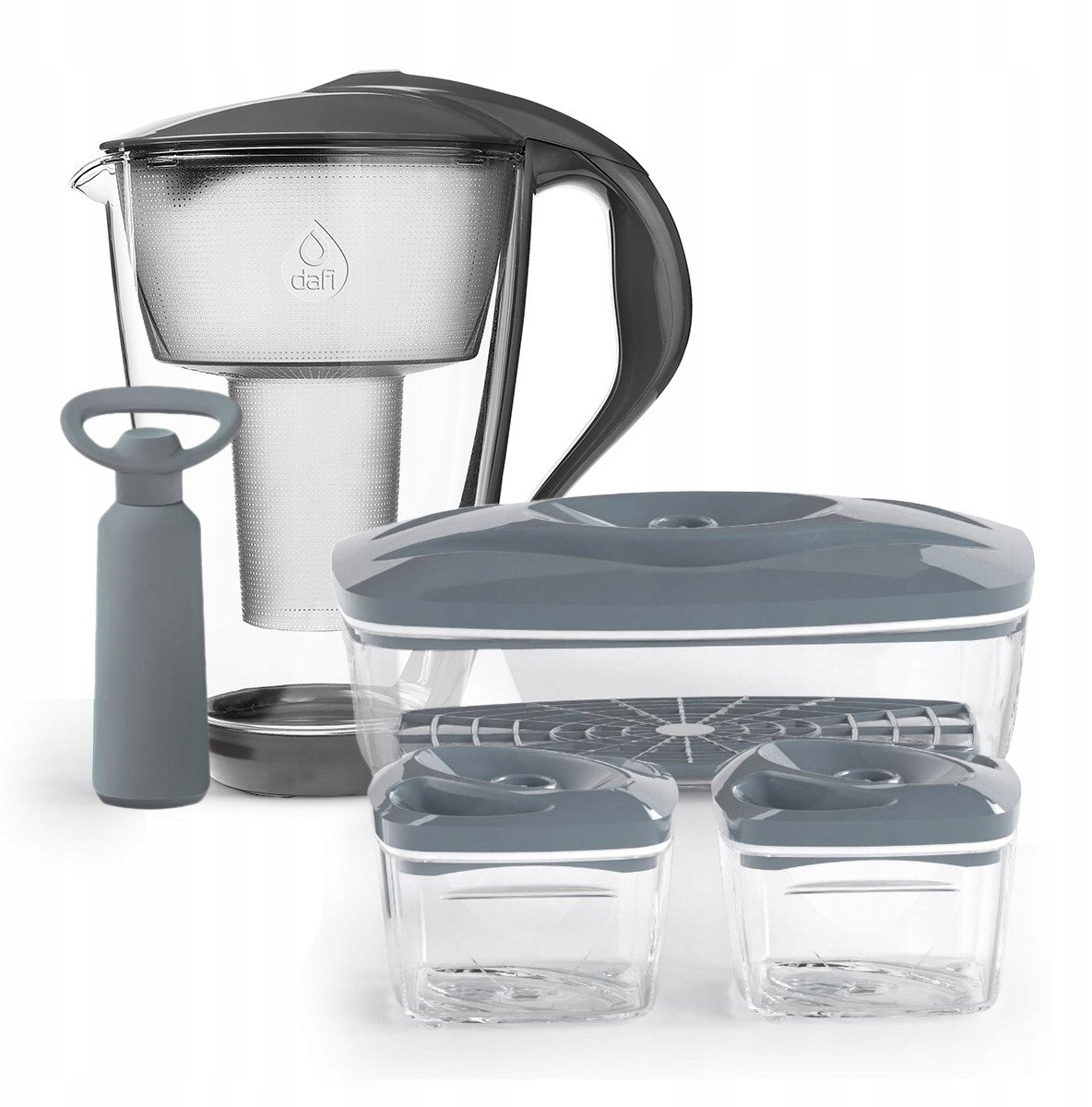 Dzbanek szklany Crystal grafit SeeYoo Set3 stalowe