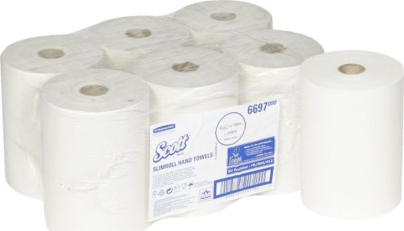 Kimberly-Clark Kimberly-Clark Scott Slimroll - Ręcznik do rąk w roli, dł. 190 m - Biały