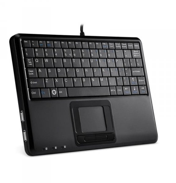 Klawiatura Perixx Perixx PERIBOARD-510 H PLUS US, mini USB keyboard, touchpad, hub, black