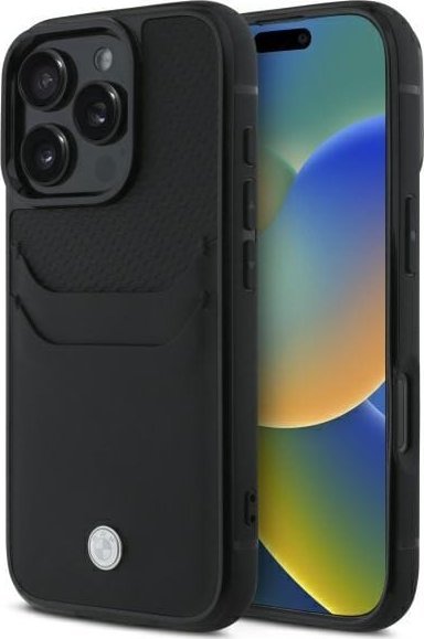 BMW BMW BMHCP16X22RSEPK iPhone 16 Pro Max 6.9" czarny/black hardcase Sign Leather Cardslot