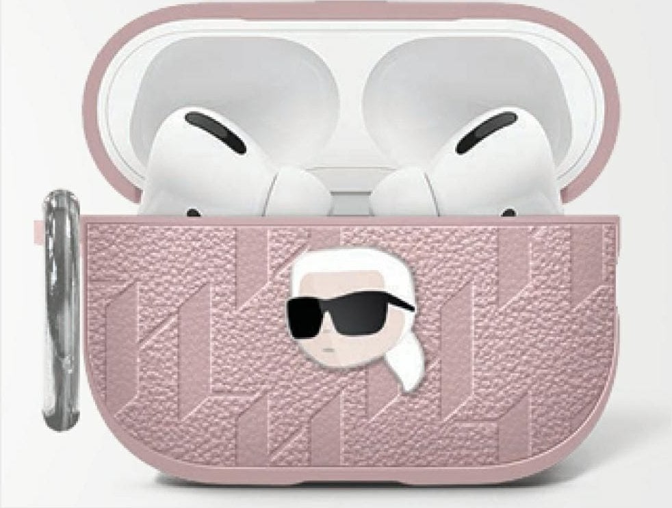 Karl Lagerfeld Monogram Karl Head Case for AirPods 4 Pink