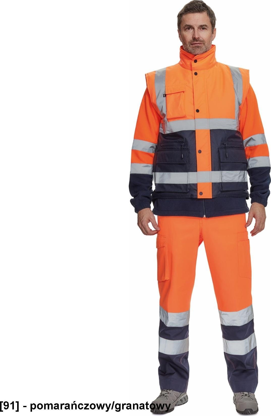 CERVA HELLIN HV - bezrękawnik - pomarańczowy/granatowy 3XL