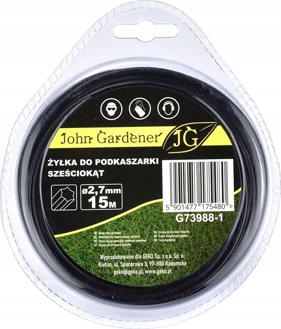 Geko Żyłka do podkaszarki sześciokąt 2,7mmx15m (10/80)