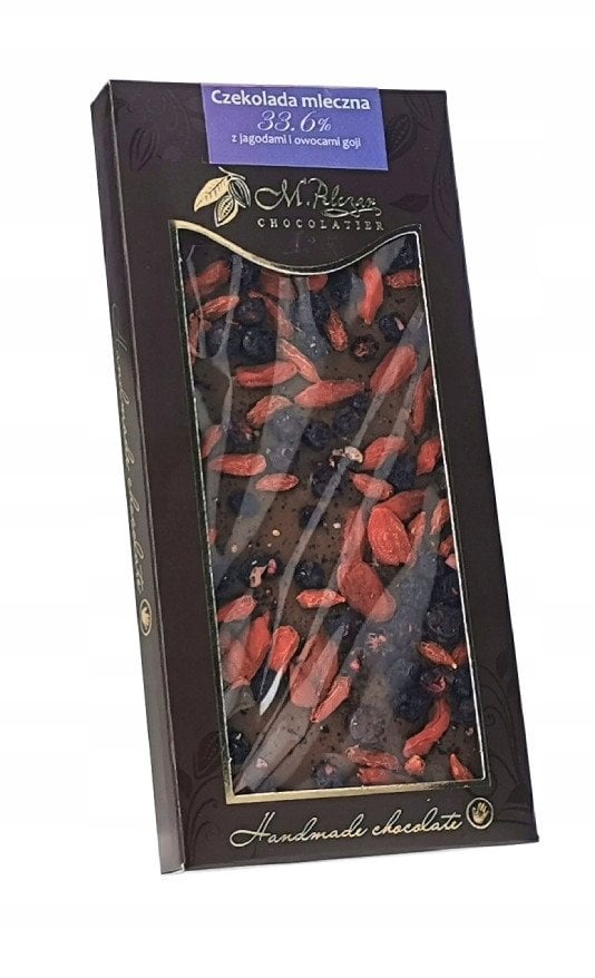 M.Pelczar Chocolatier Mleczna czekolada z jagodami i owocami goji 85g
