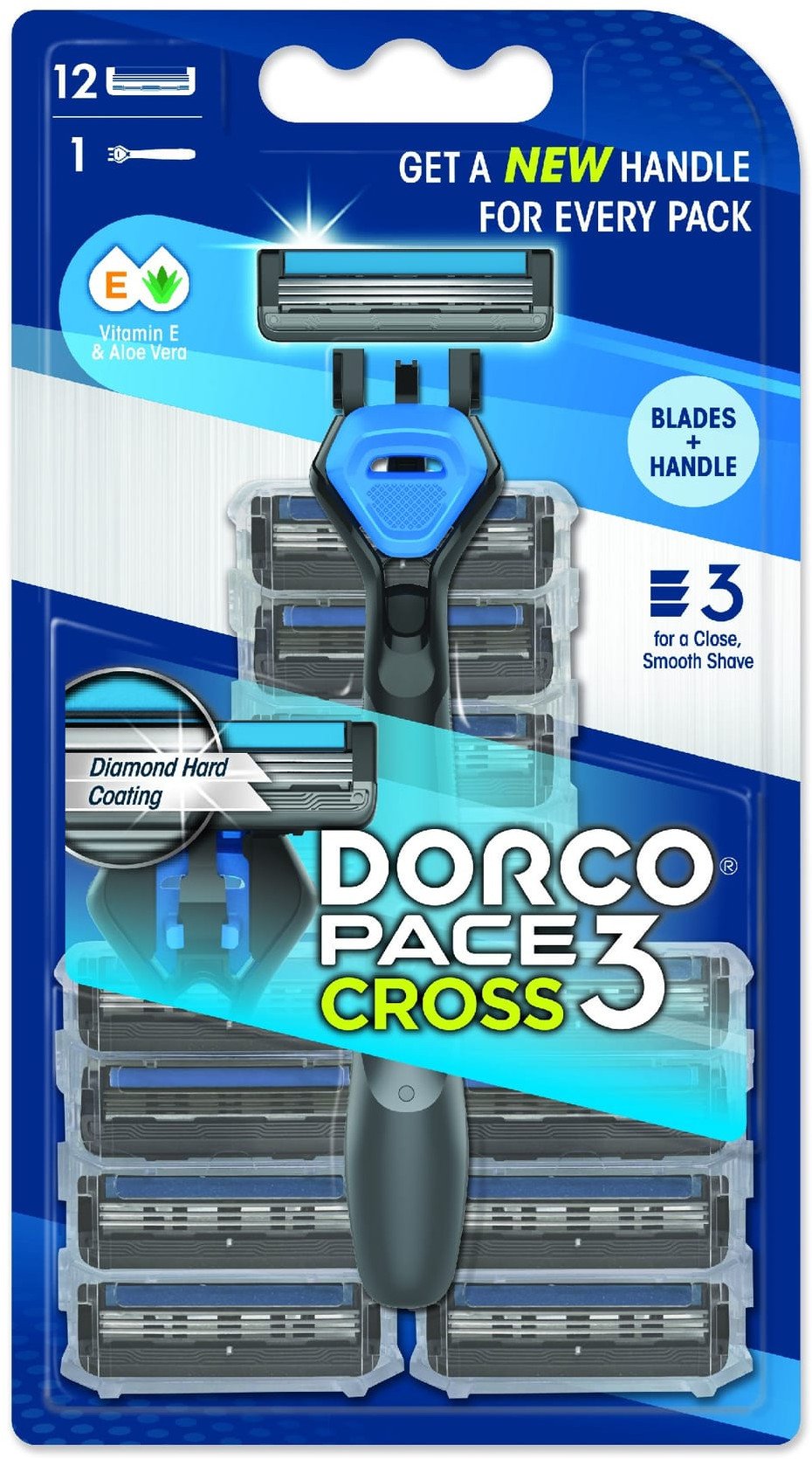 DORCO Maszynka do golenia Pace3 Cross Men 3 ostrza + 12 wymiennych wkładów