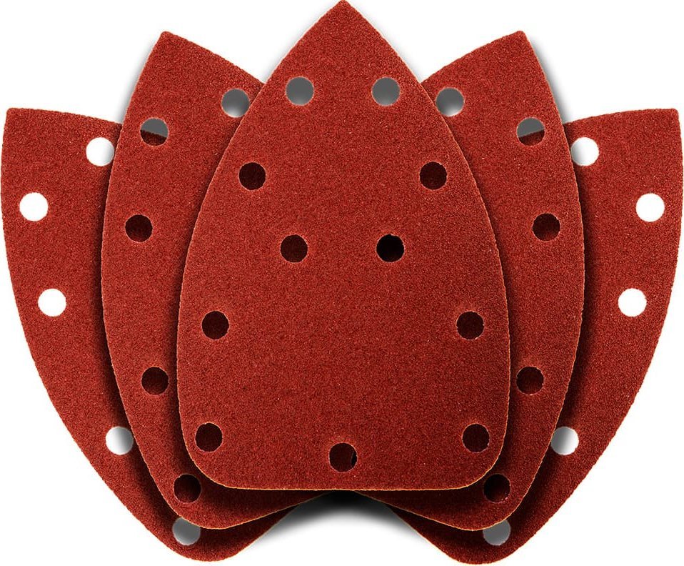 Graphite Papier ścierny na rzep delta 140 x 140 x 80 mm, K80, 5 szt., z otworami